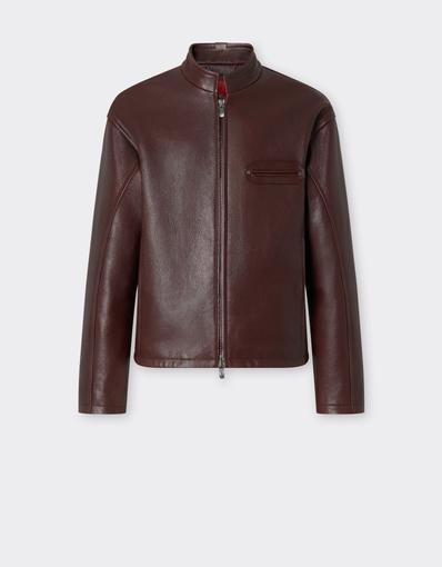 High-Neck Leather Jacket