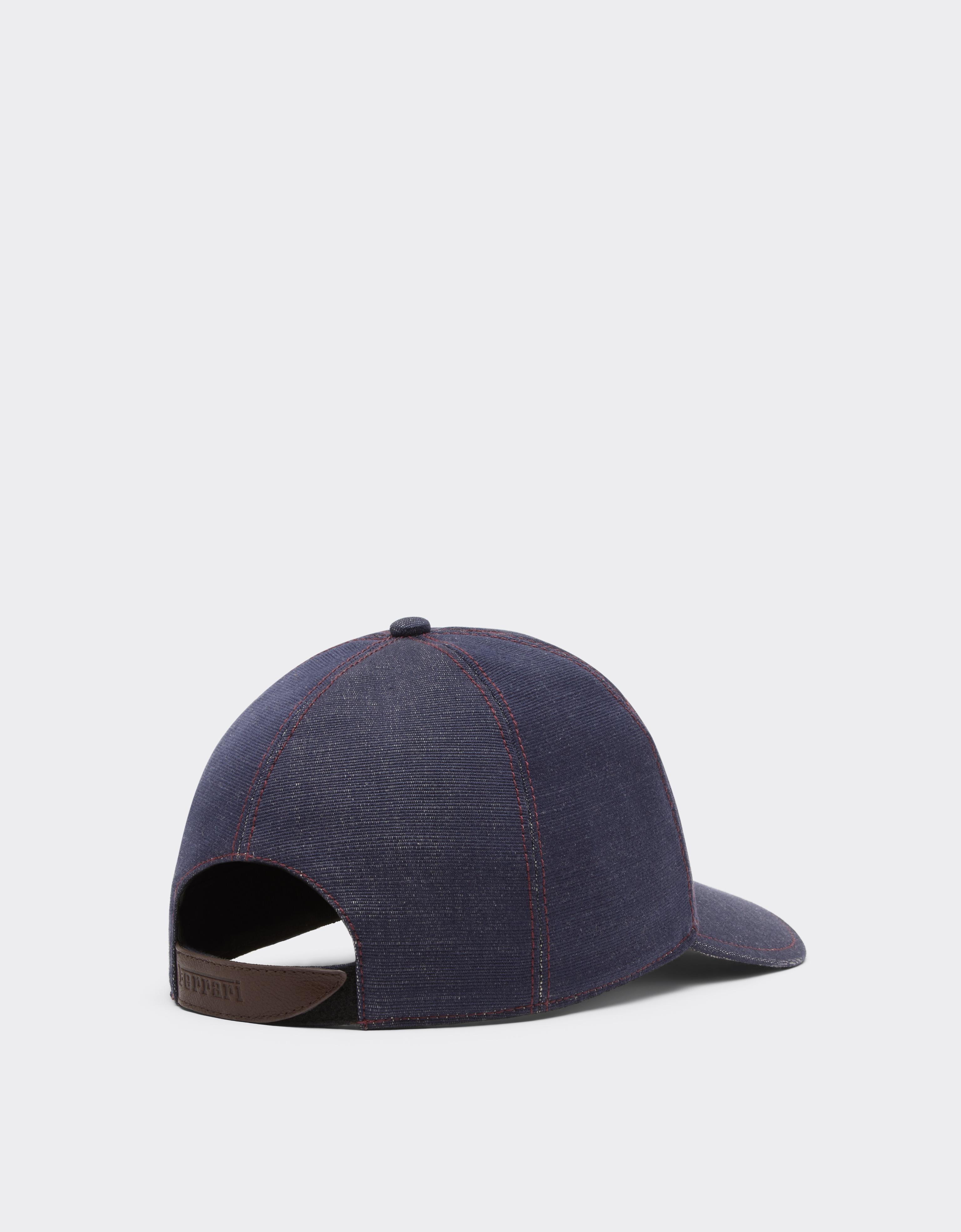 Denim Baseball Cap with 7x7 Check