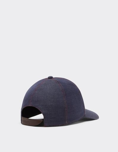 Denim Baseball Cap with 7x7 Check