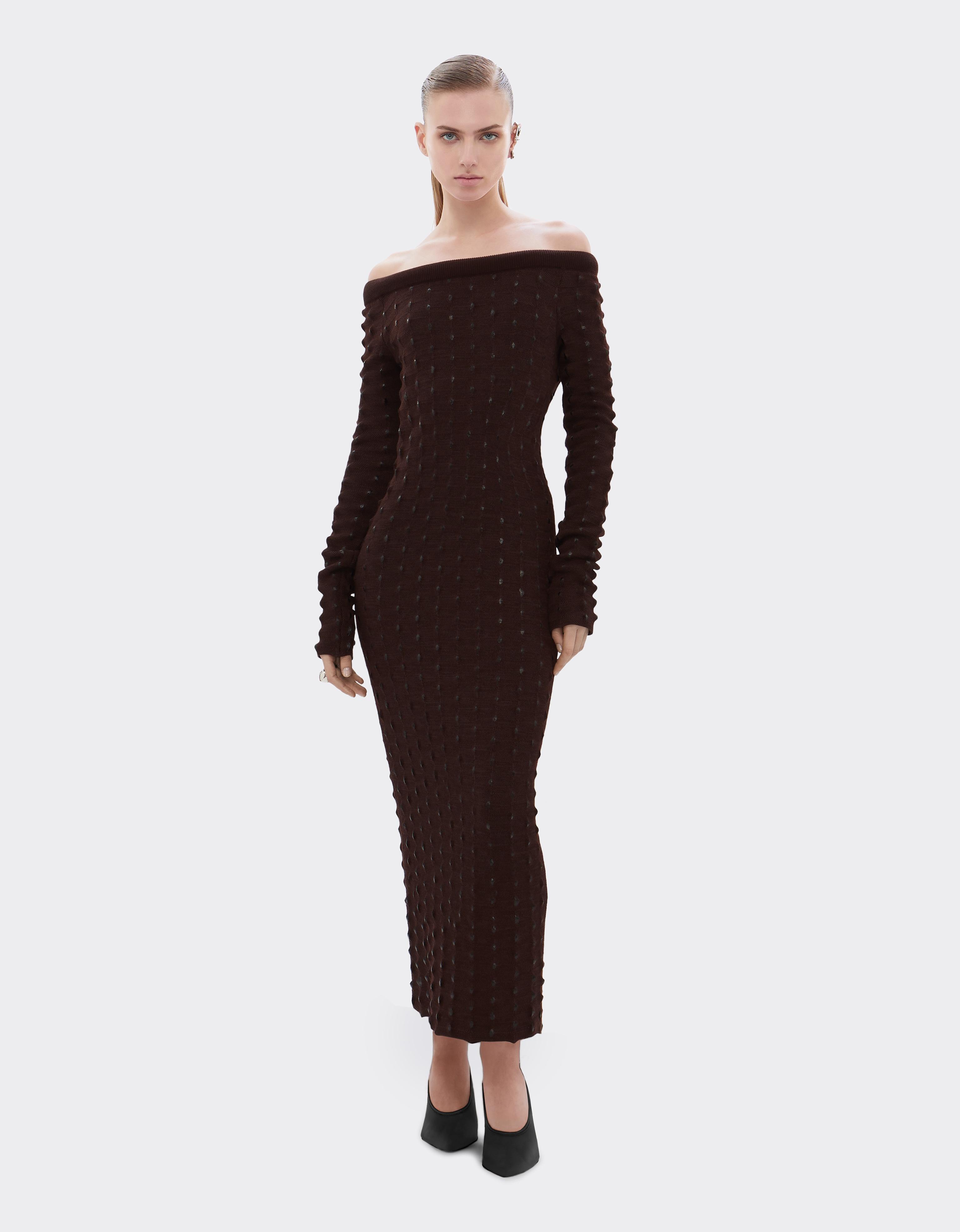 Long Wool and Cotton Dress