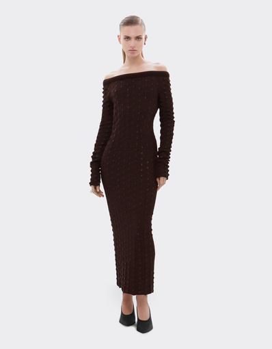 Long Wool and Cotton Dress