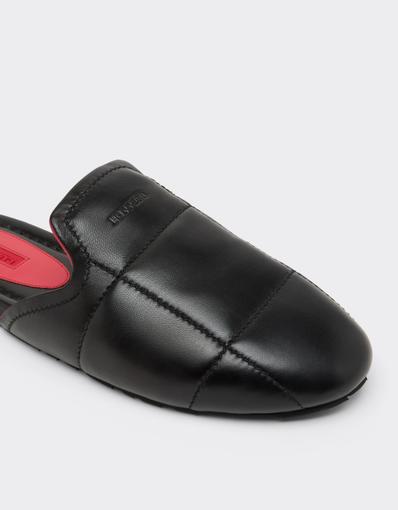 Nappa leather slippers with 7x7 stitching