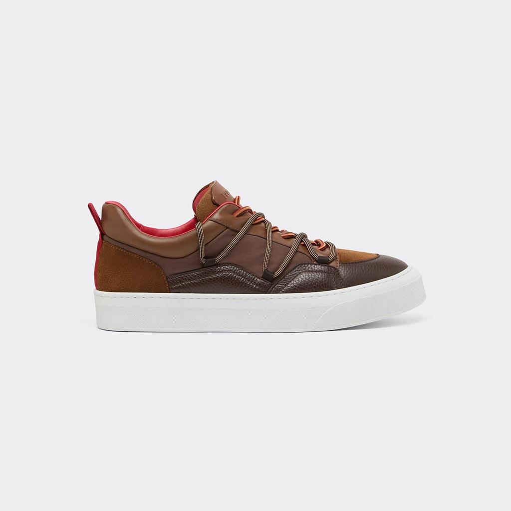 FLAT SNEAKERS LOW NYLON/SUEDE/LEATHER
