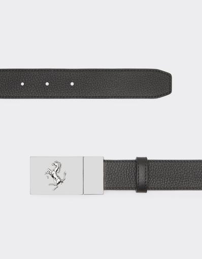 Reversible Belt in Smooth Leather and Granata