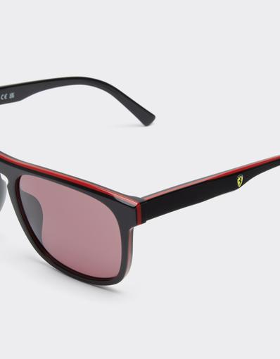 Scuderia Ferrari 0FZ6020 sunglasses in shiny black acetate with exclusive Contrast Pro™ lenses