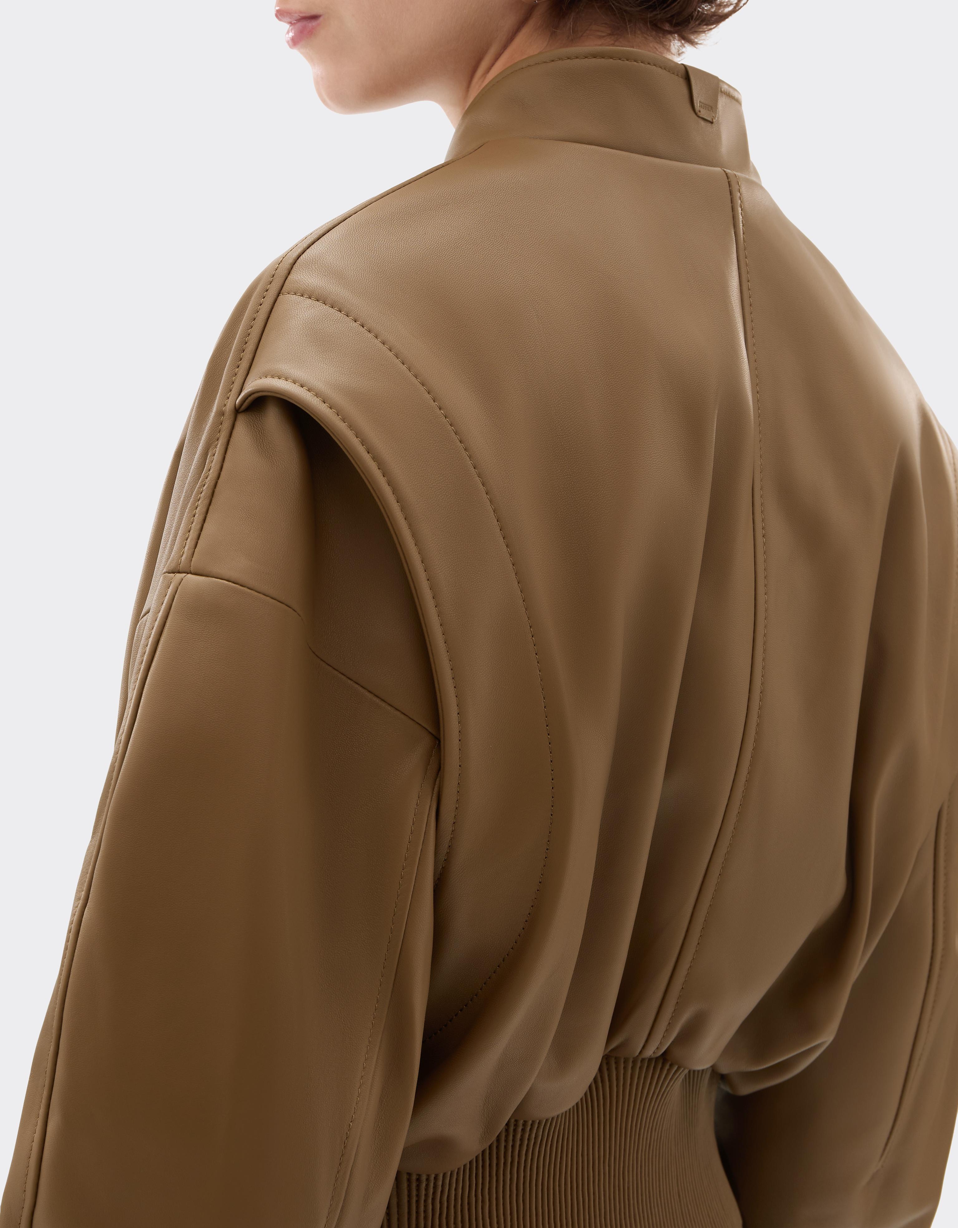 Cropped Nappa Bomber Jacket