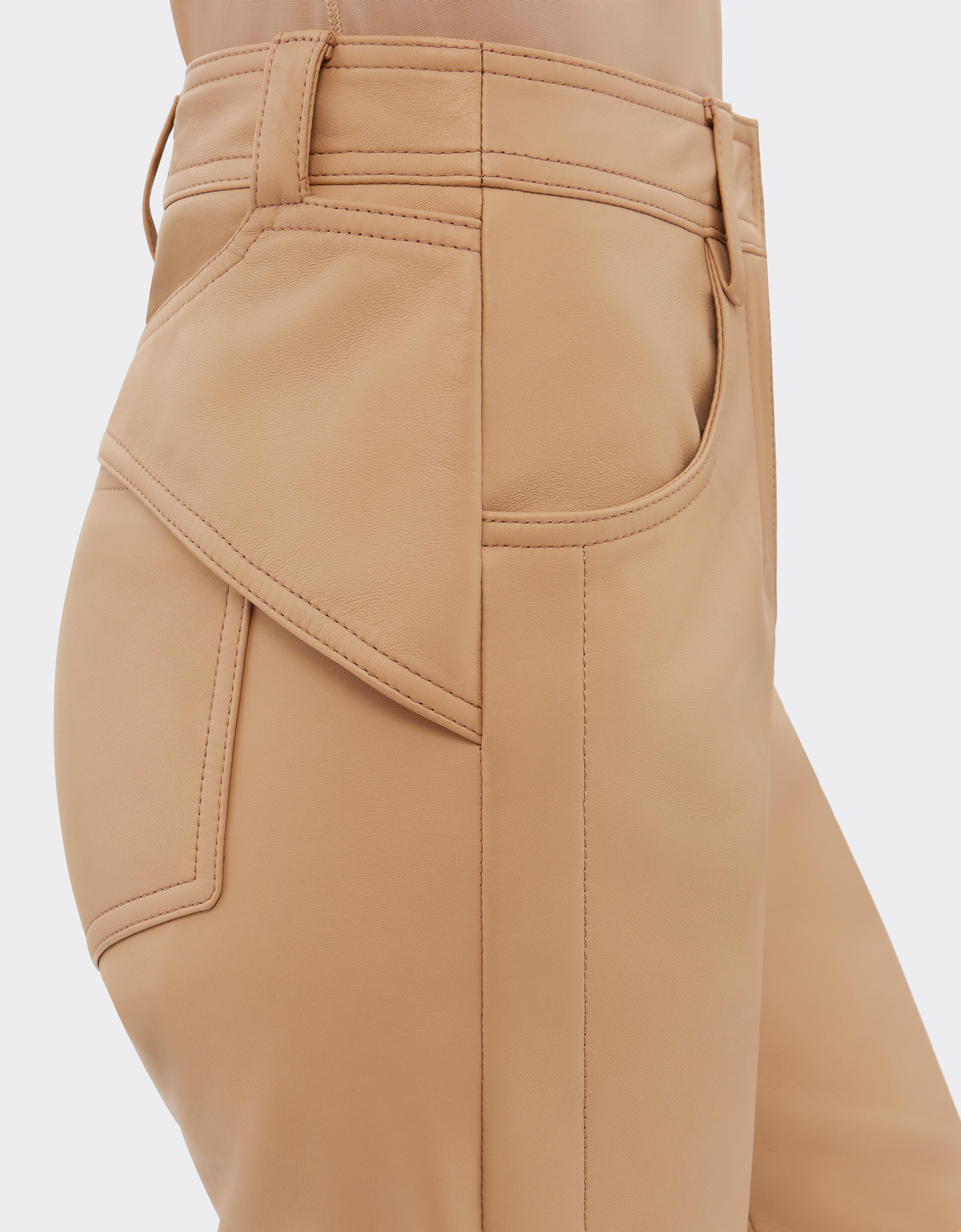 Straight-leg leather trousers
