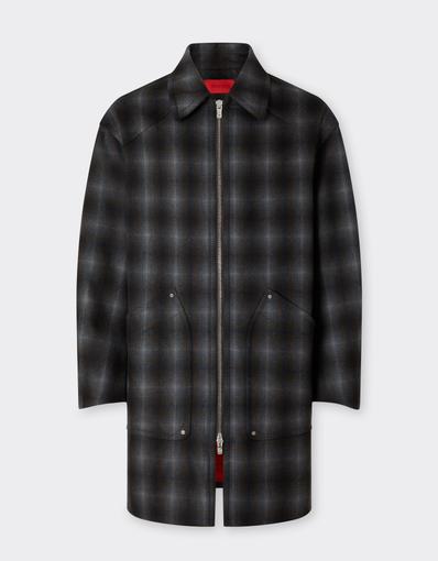 Caban en flanelle de laine tartan