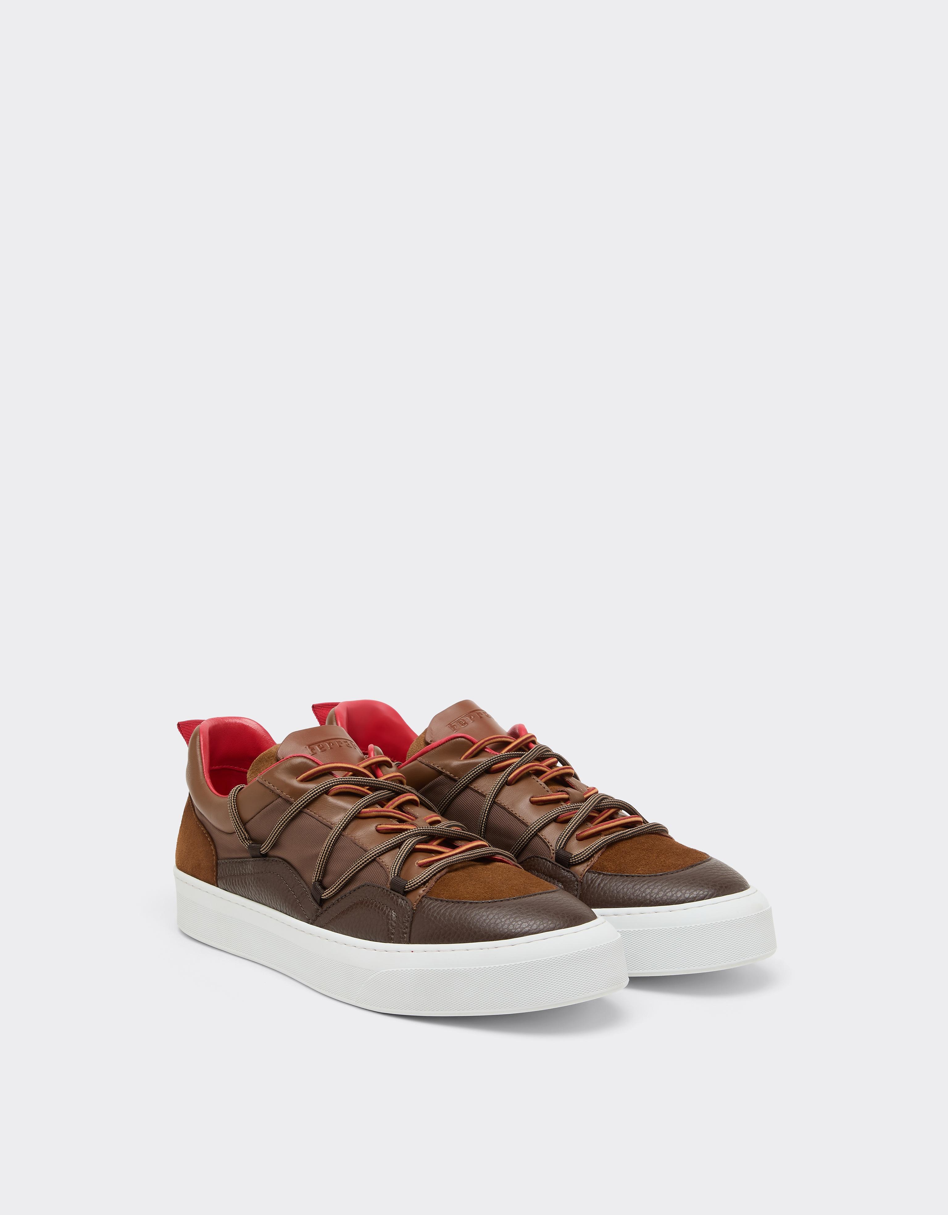 FLAT SNEAKERS LOW NYLON/SUEDE/LEATHER
