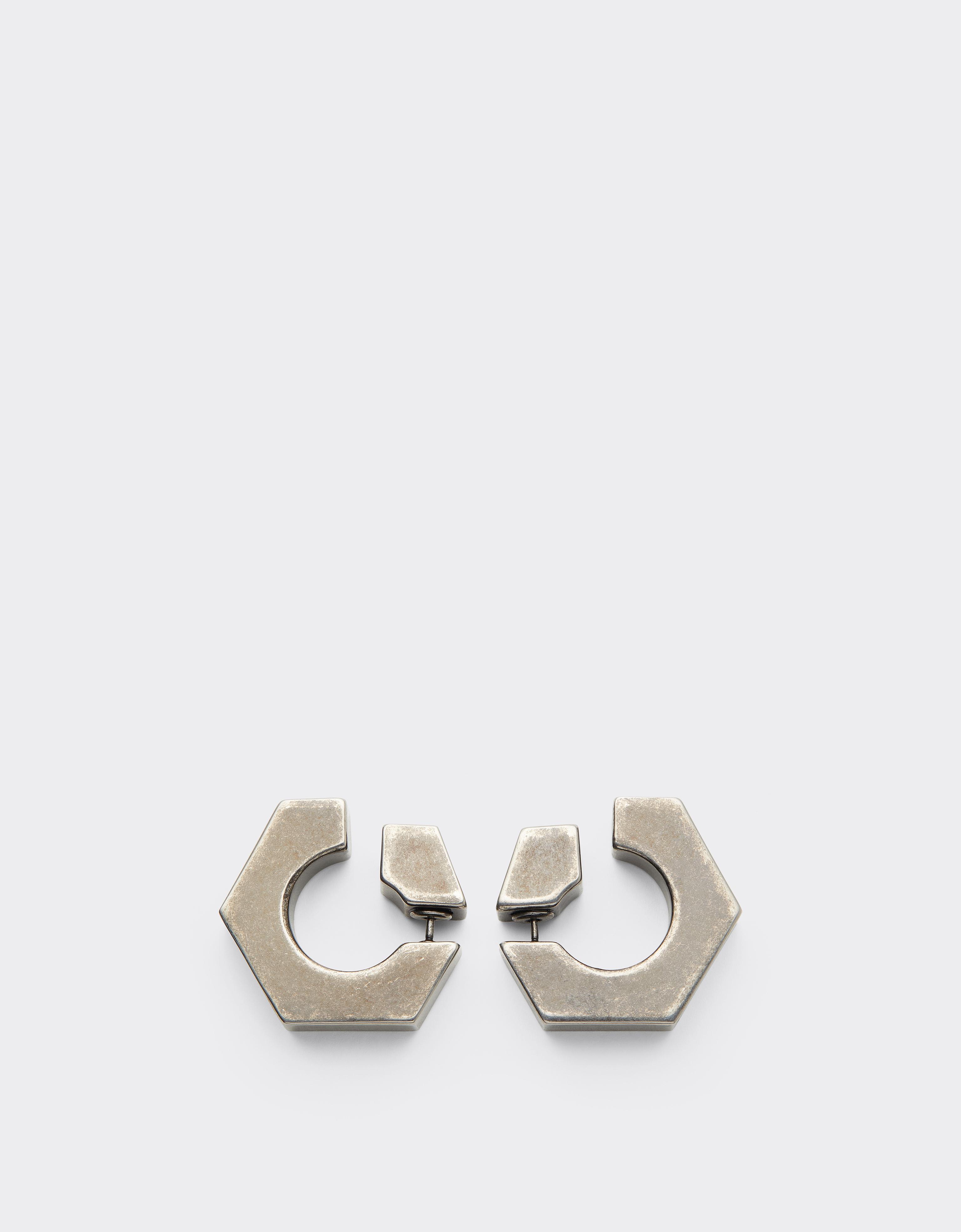 Ferrari Metal Bolt Earrings In Silver