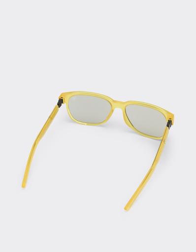 Scuderia Ferrari transparent yellow sunglasses with mirrored lenses