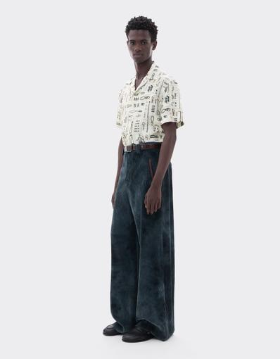 Silk Twill Bowling Shirt with Officina Print