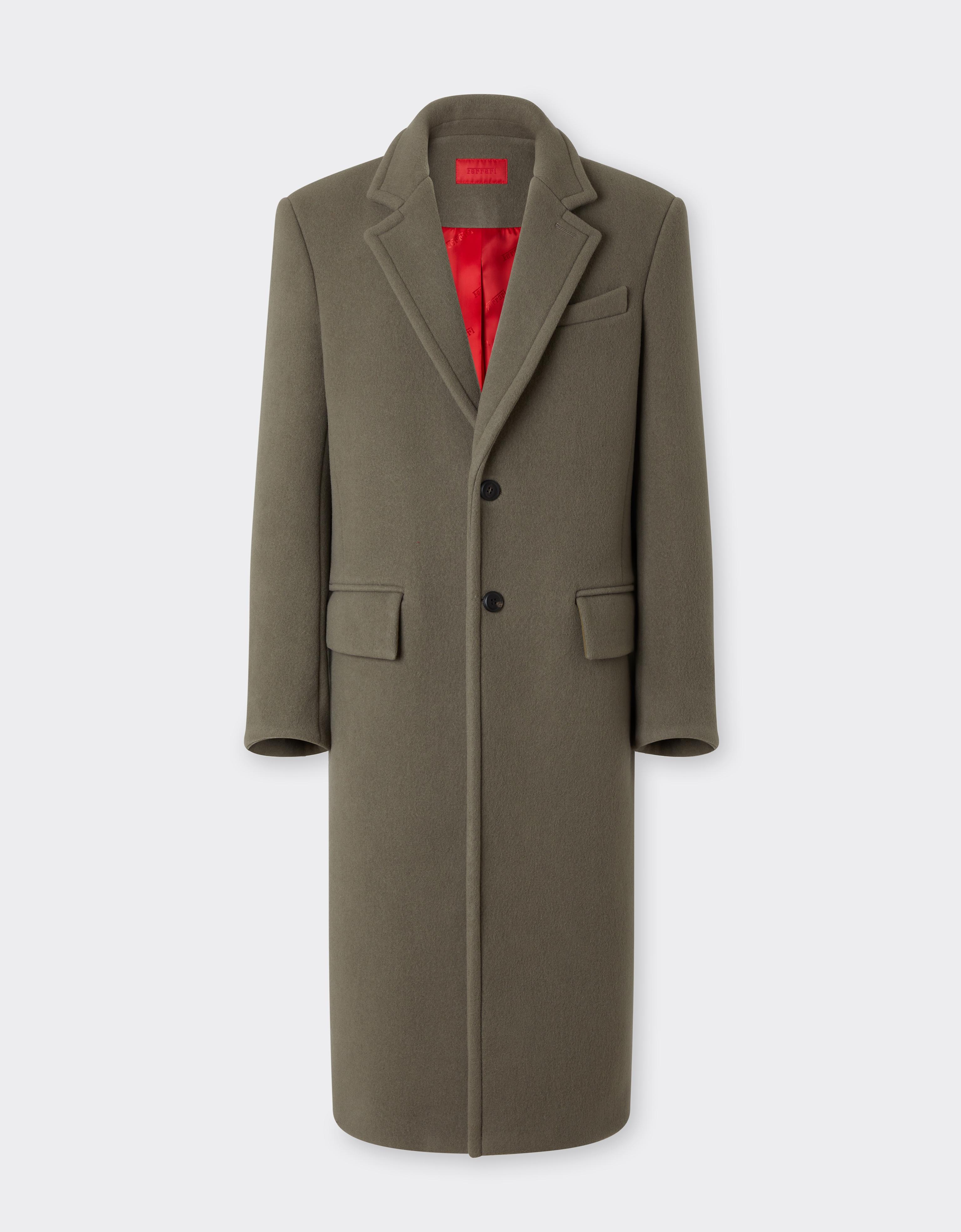 Ferrari Single-breasted Double-faced Wool Coat In Mimetico