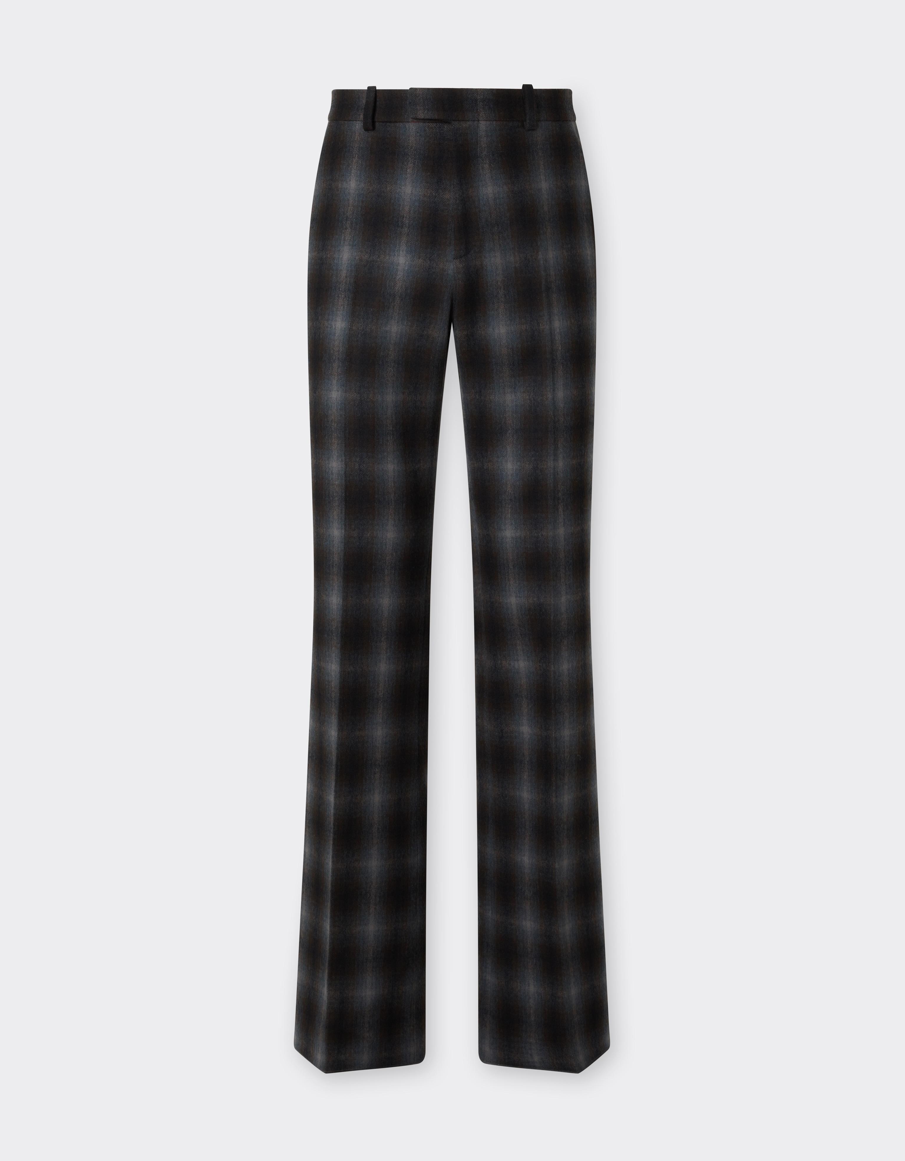 Straight-leg Tartan Wool Flannel Trousers