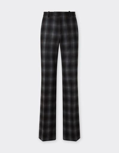 Straight-leg Tartan Wool Flannel Trousers