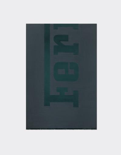 Bufanda de lana y seda con logotipo jacquard