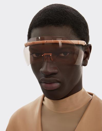 Lunettes de soleil Ferrari en« » injecté, métal et cuir rose avec monture rose