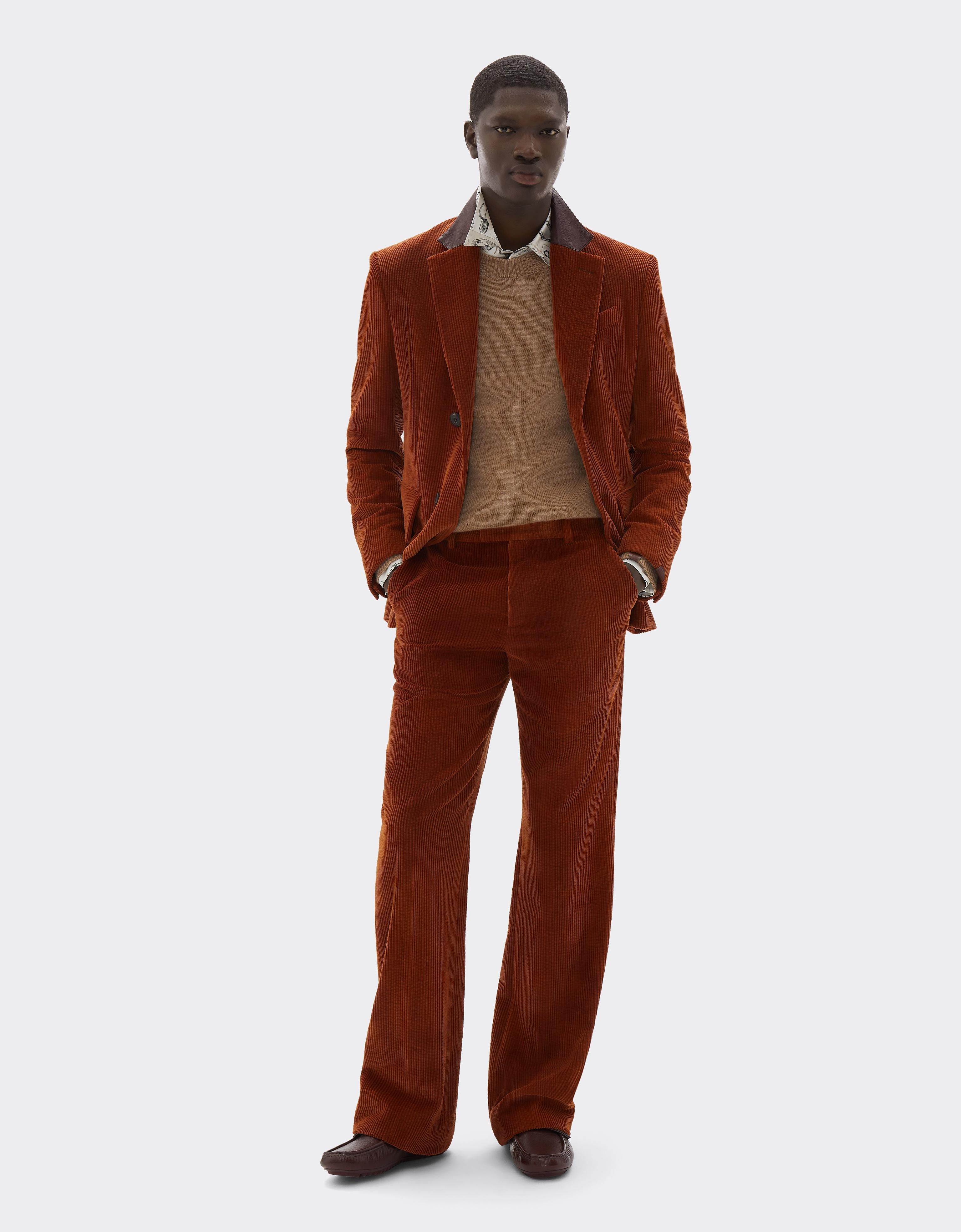 Ribbed Velvet Trousers with Tie-Dye Effect