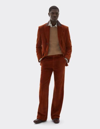 Ribbed Velvet Trousers with Tie-Dye Effect