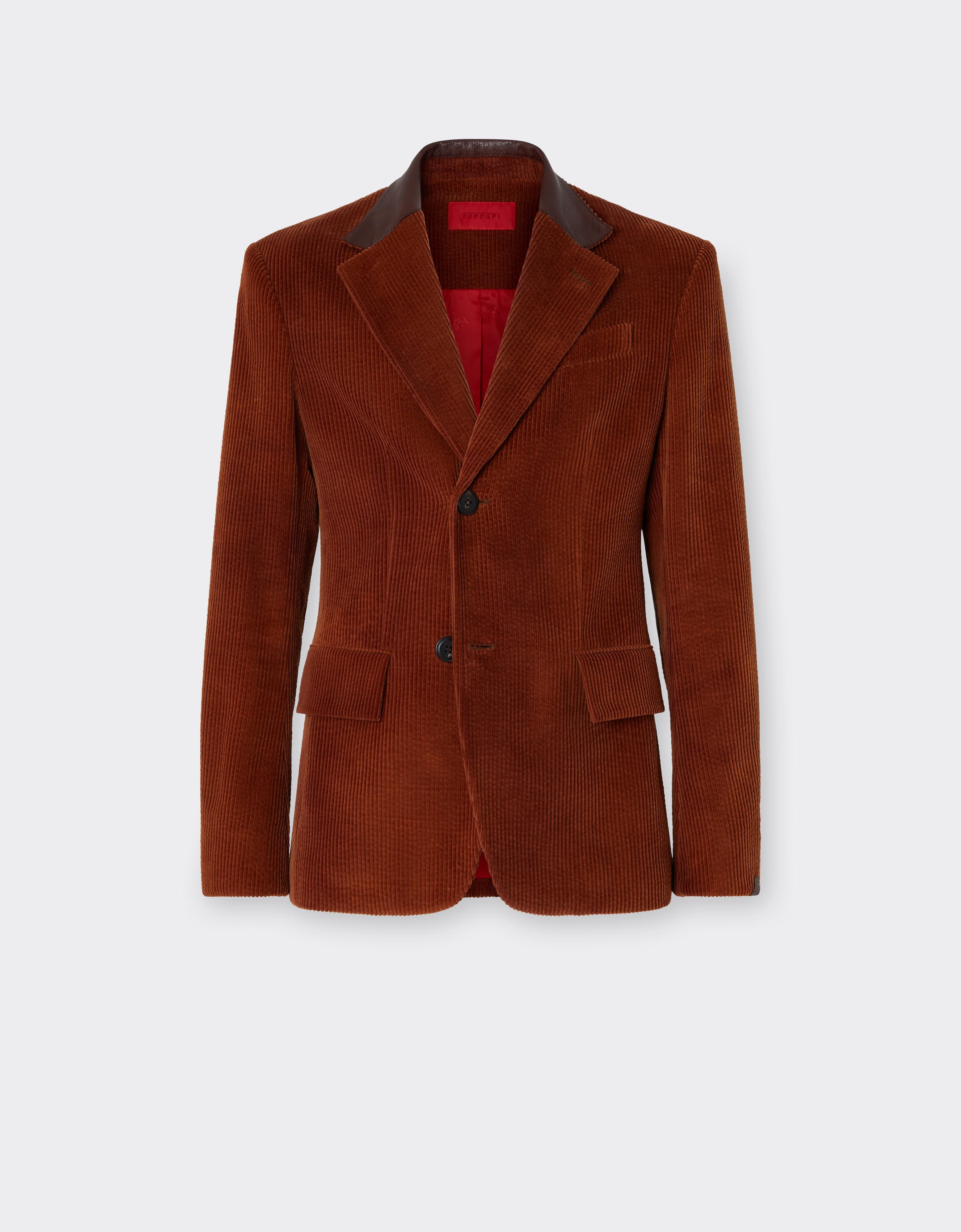 Ferrari Tie-dye Ribbed Velvet Blazer In Terra Bruciata