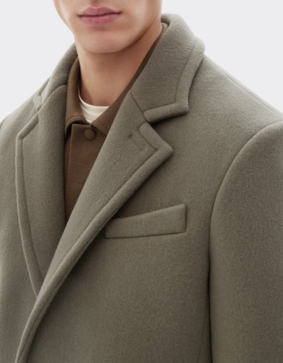 Manteau droit en laine double
