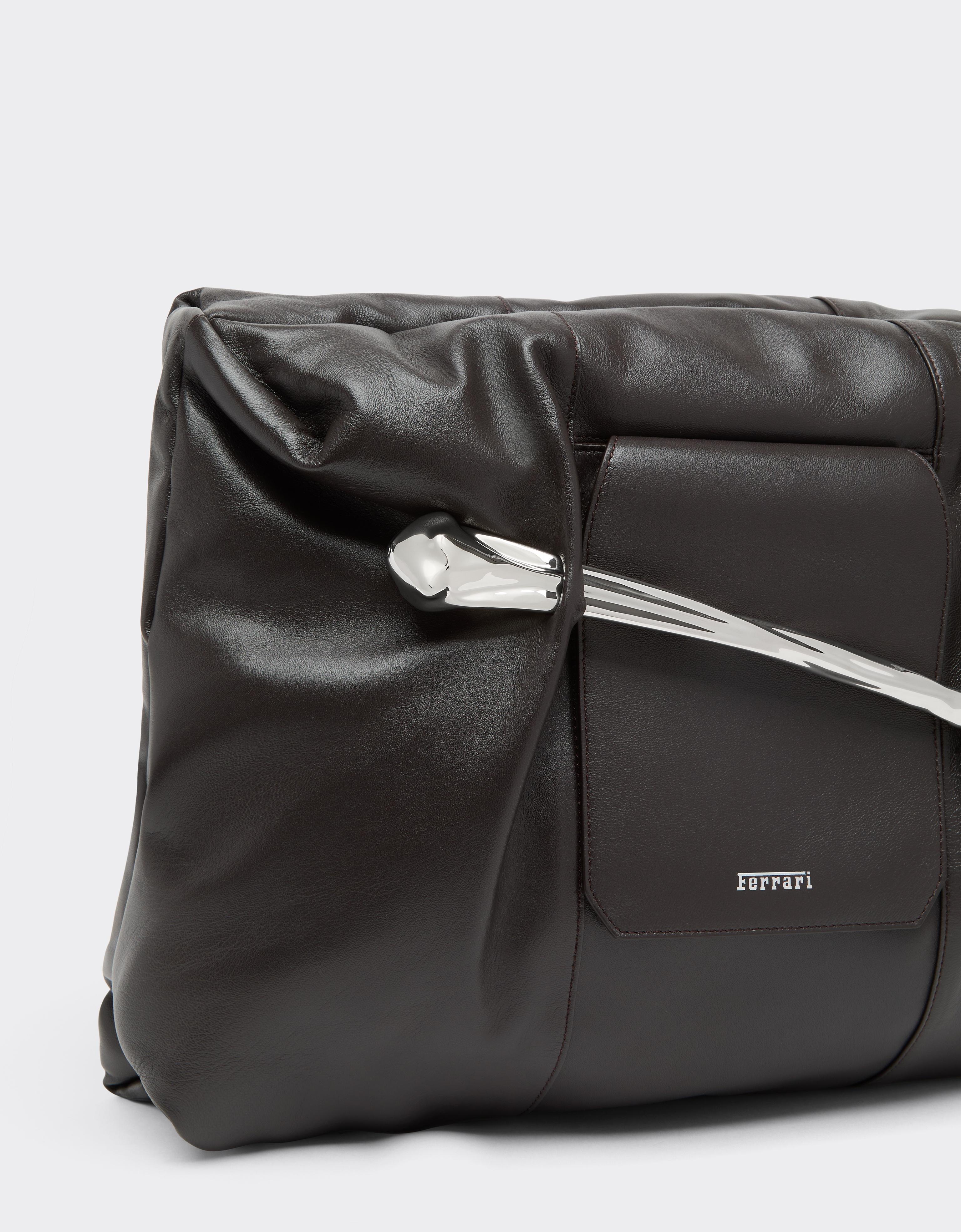 Large Soft Clutch in Semi-Gloss Leather