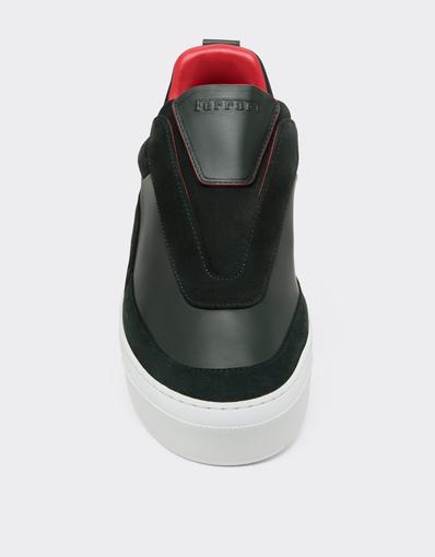 Leather and Suede Slip-On Trainers