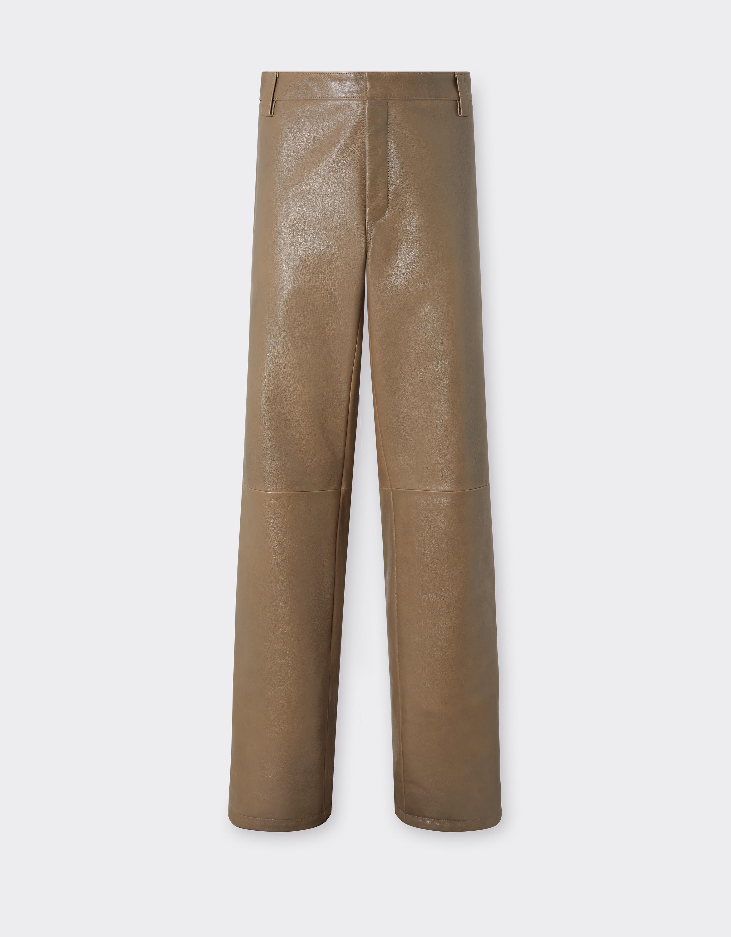 Leather Trousers with Elasticated Waist