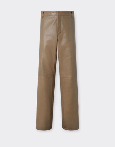 Leather Trousers with Elasticated Waist