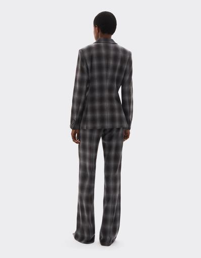 Double-breasted Tartan Wool Flannel Blazer