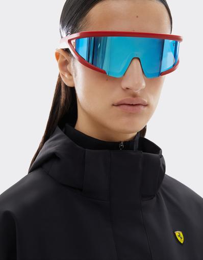 Scuderia Ferrari red goggles with mirrored lenses