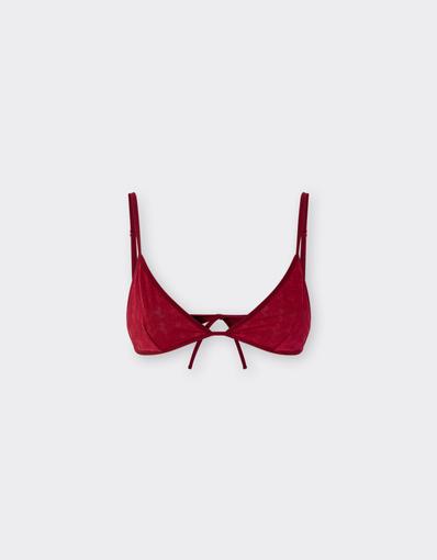 Triangle bikini top with Prancing Horse motif