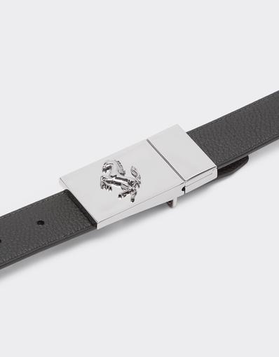 Reversible Belt in Smooth Leather and Granata