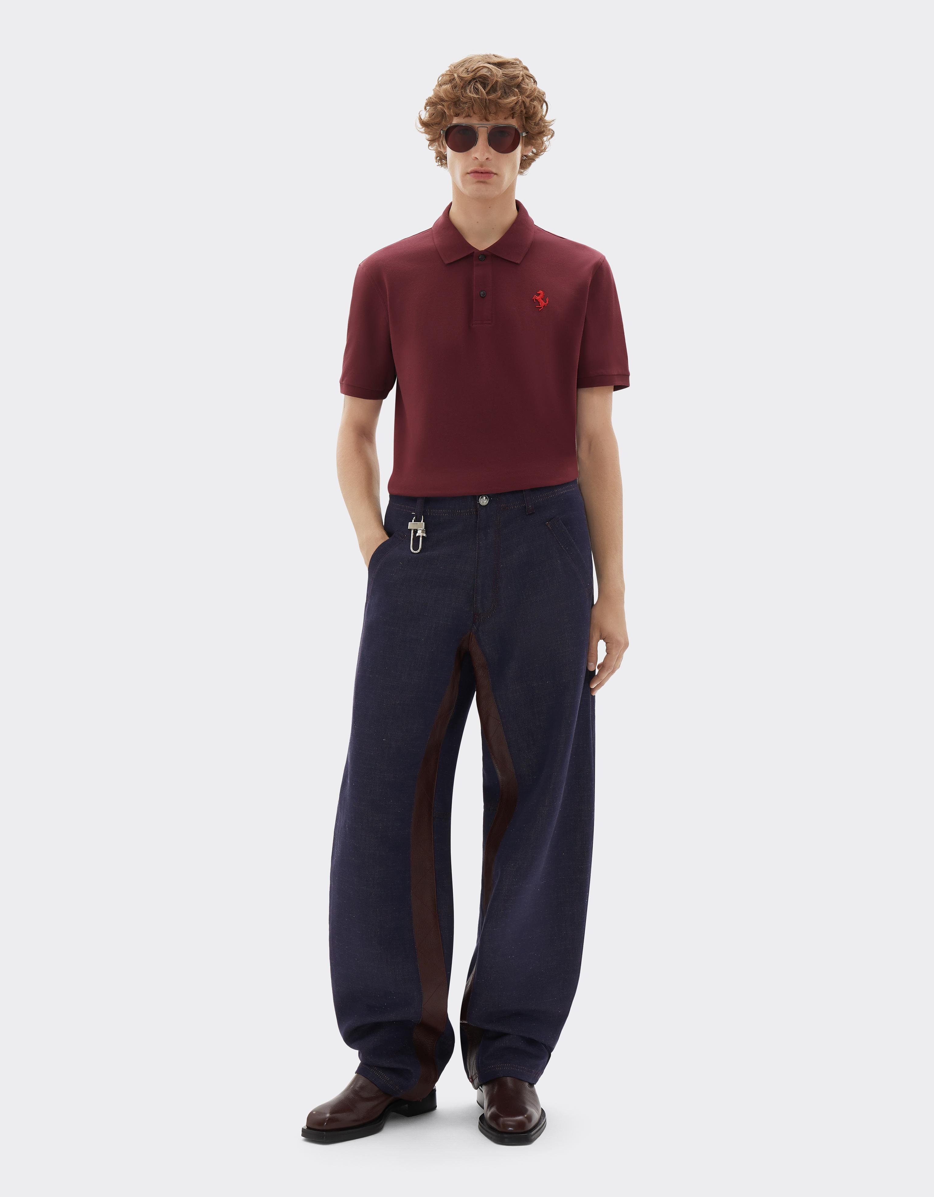 Cotton piqué polo shirt with Prancing Horse