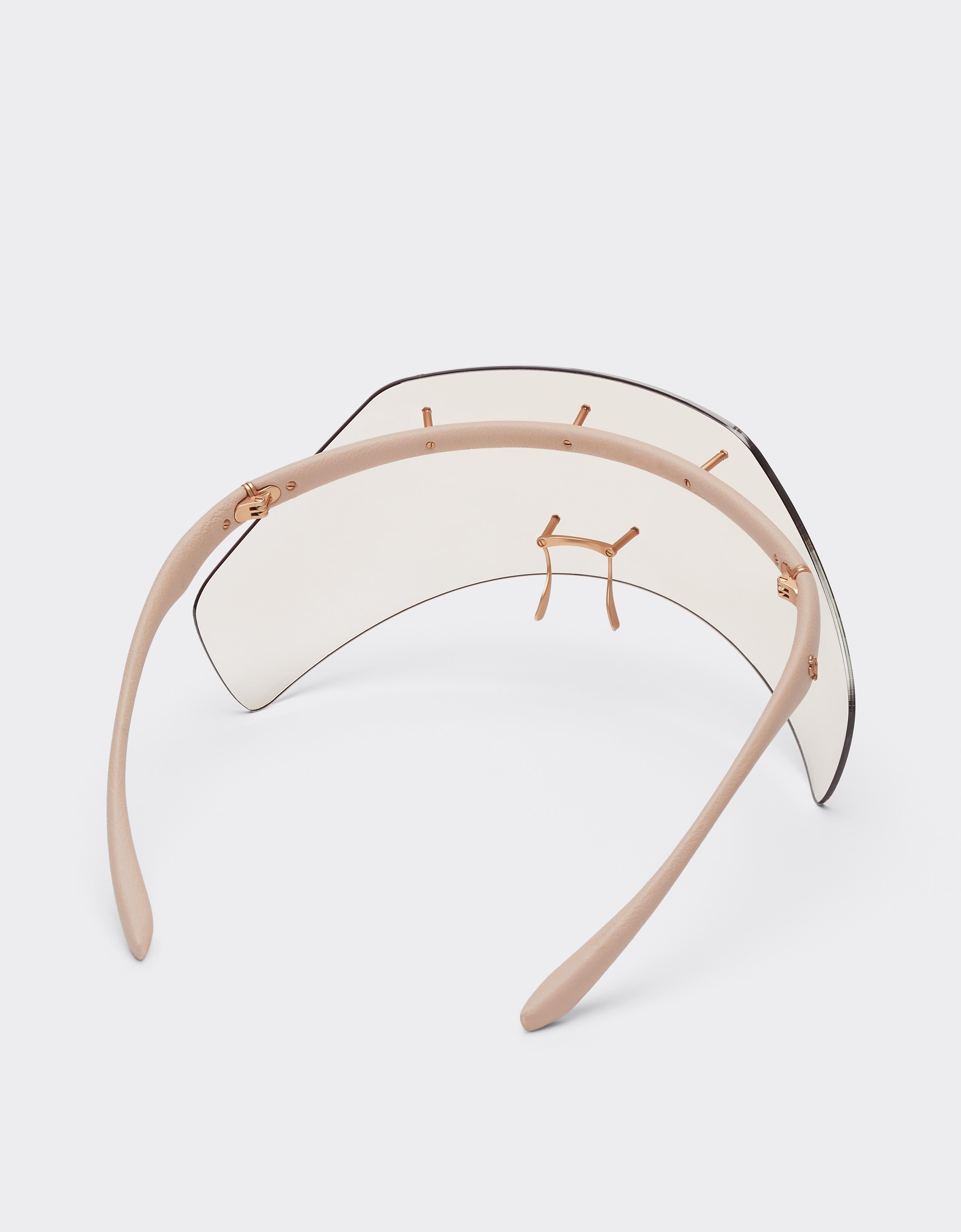 Ferrari sunglasses ininjected ‘ ’, metal and pink leather with a pink lens frame