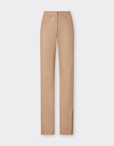Pantalones de piel de corte recto