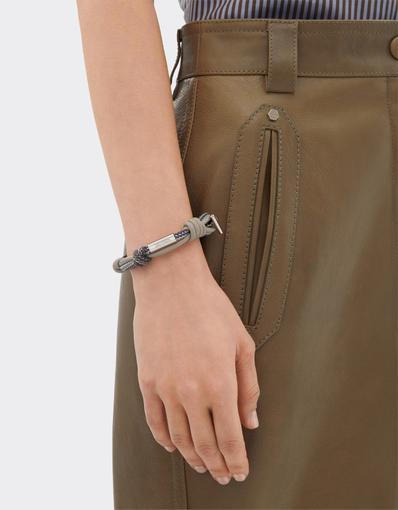 Knotted leather and cord bracelet