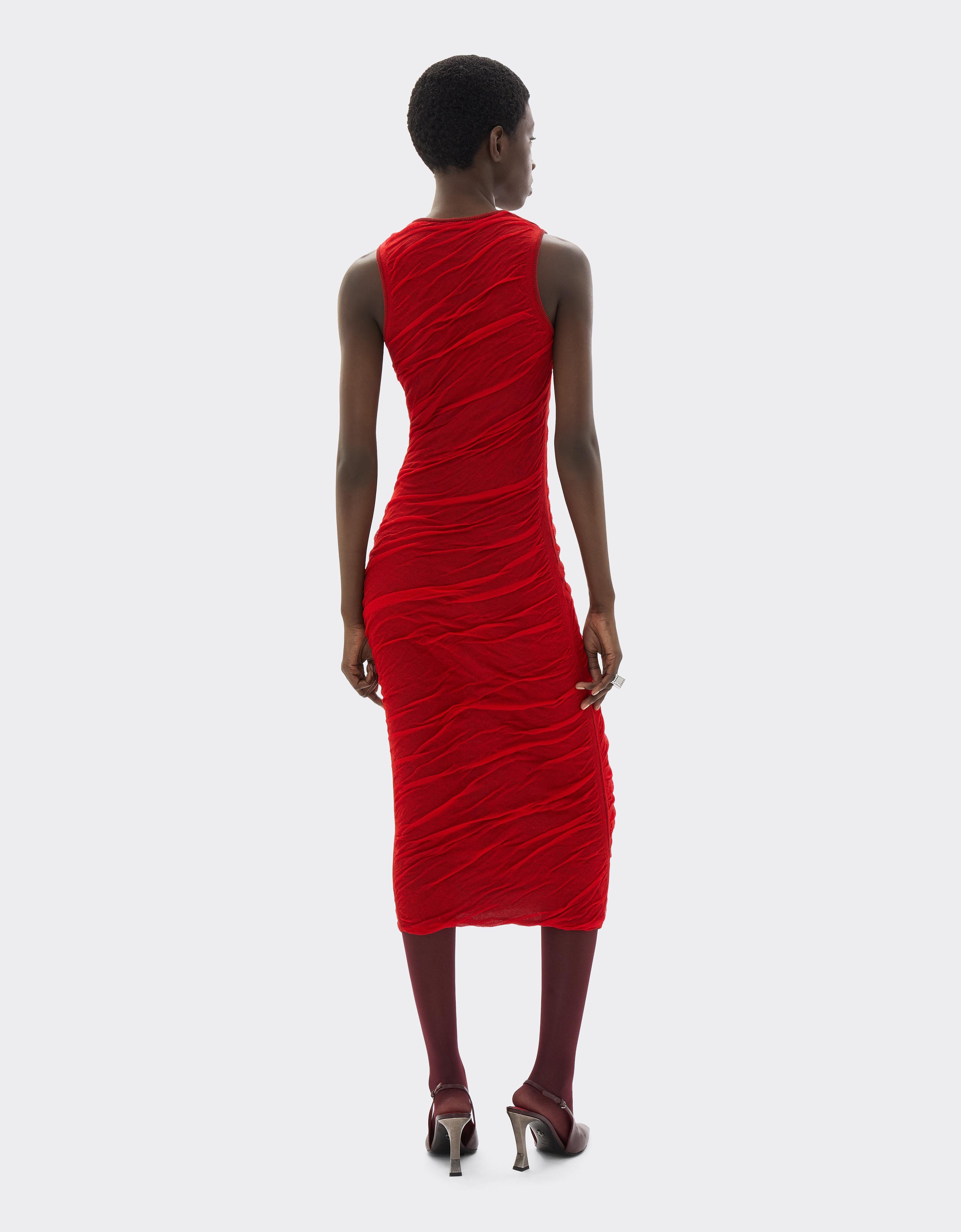 Long dress in wool and cotton knit