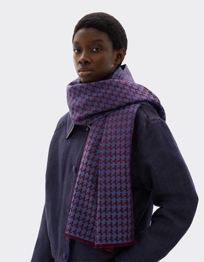 Bufanda de lana y seda con jacquard del Cavallino Rampante