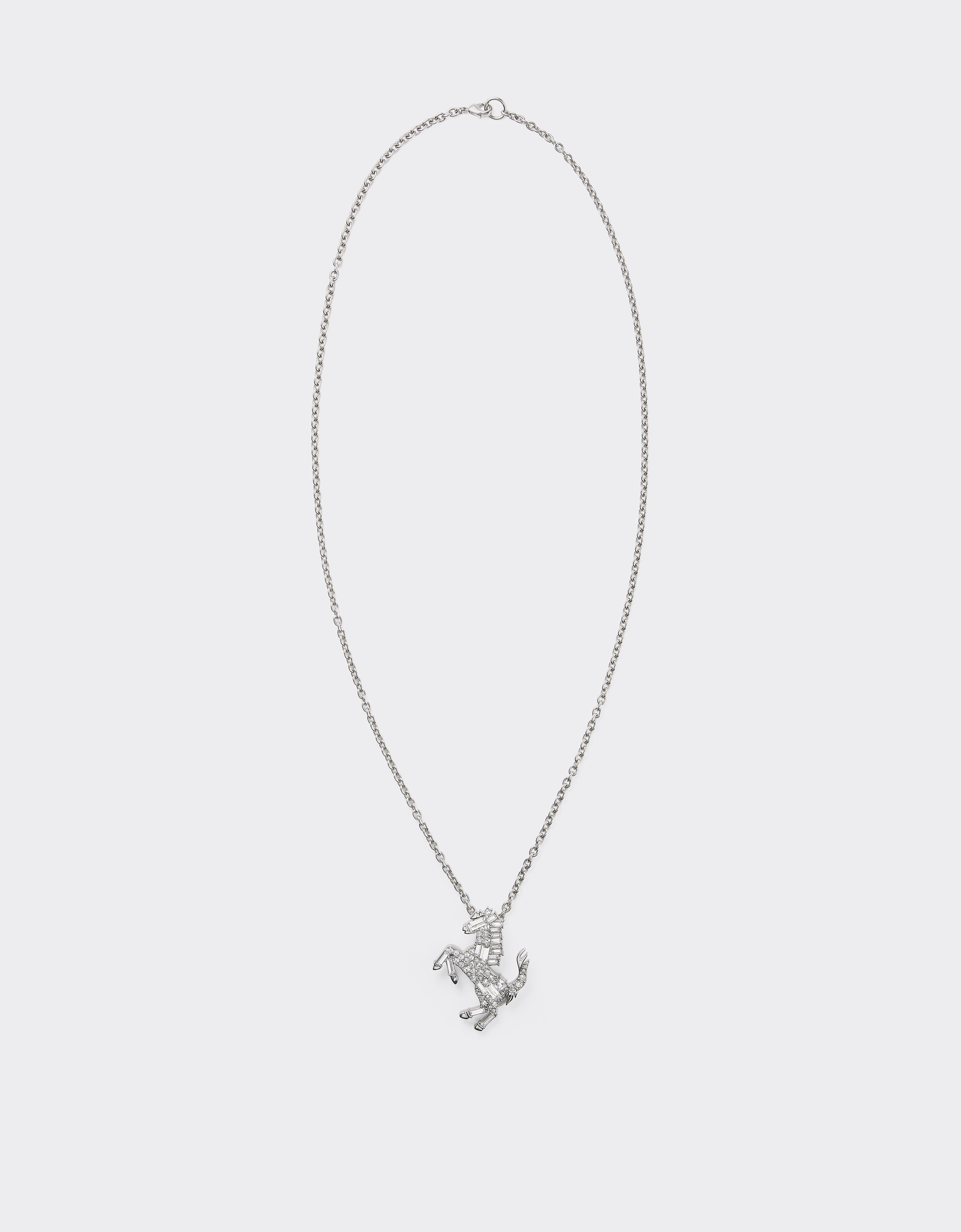 NECKLACE PRANCING HORSE METAL + STRASS