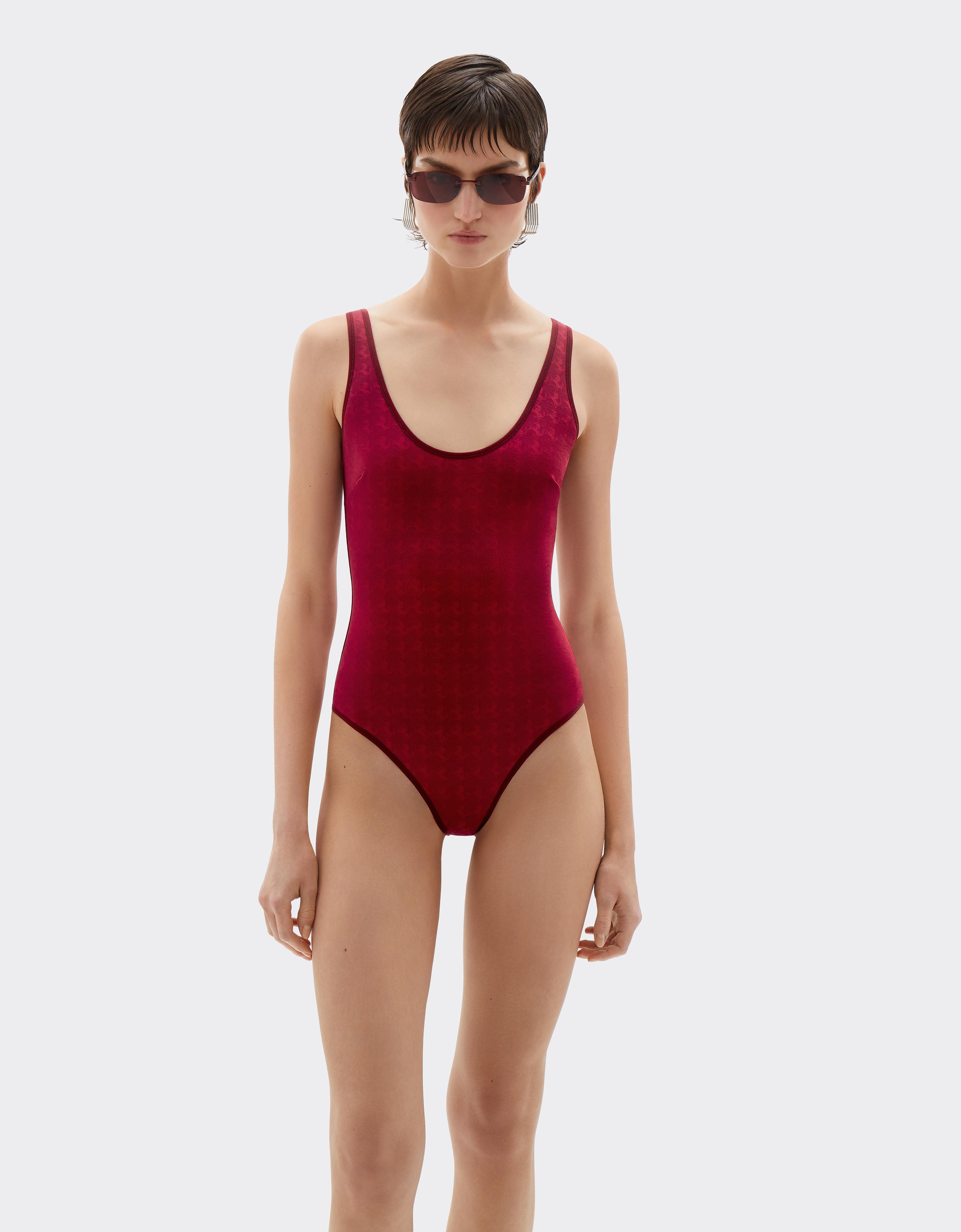 One-piece swimsuit with Prancing Horse motif