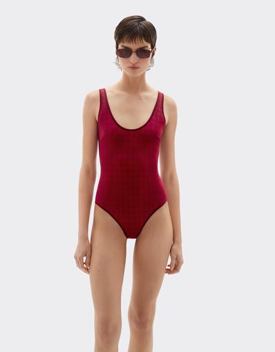 One-piece swimsuit with Prancing Horse motif