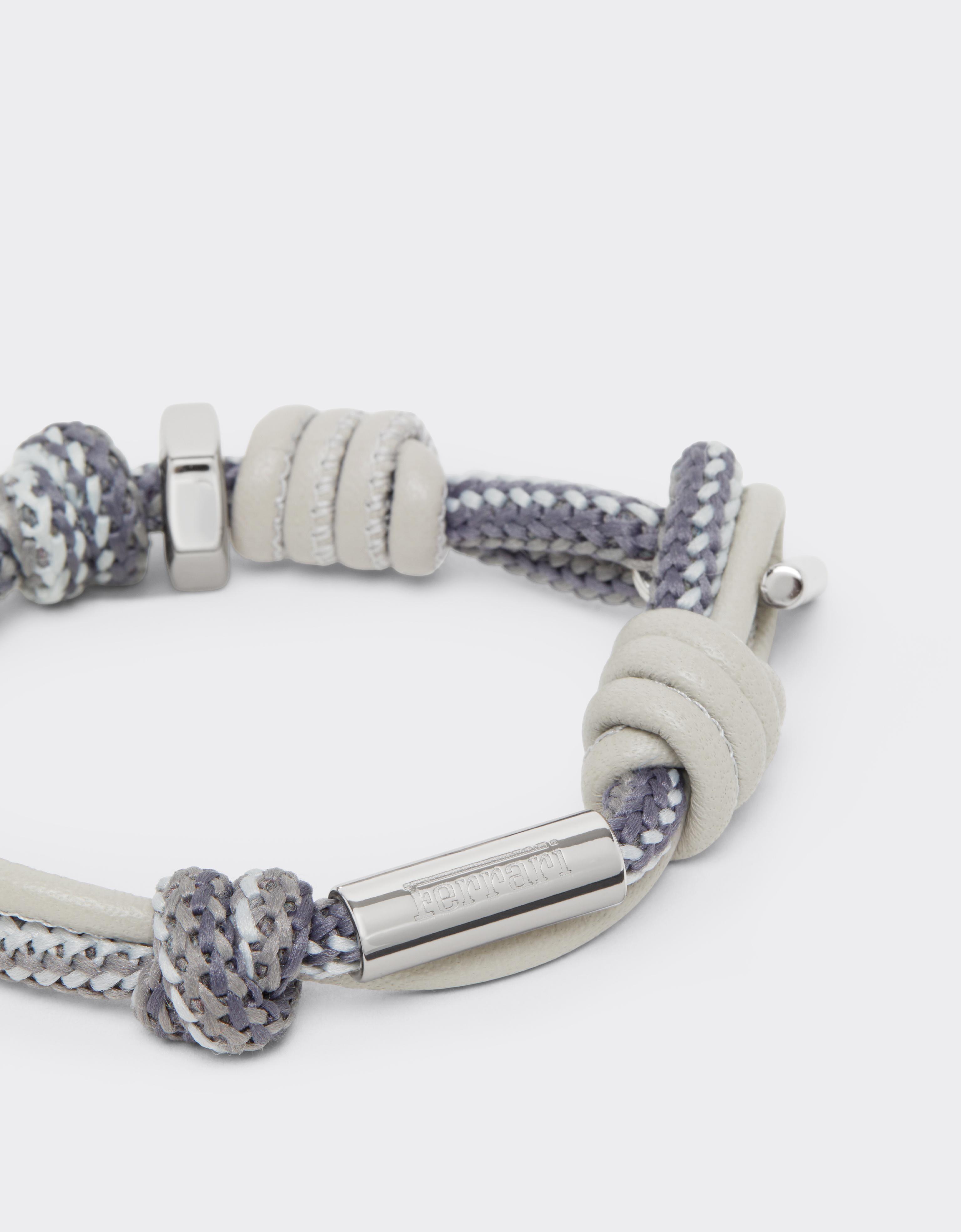 Knotted leather and cord bracelet