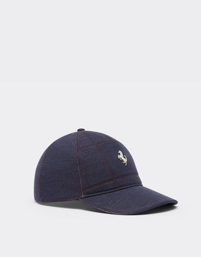 Denim Baseball Cap with 7x7 Check