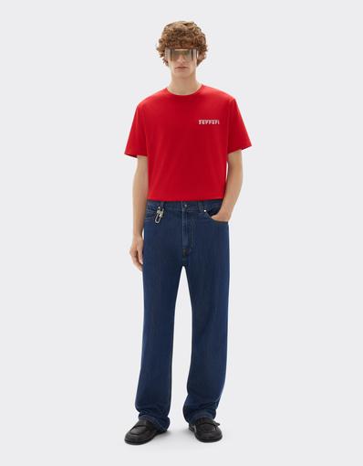 Camiseta de algodón con logotipo Ferrari
