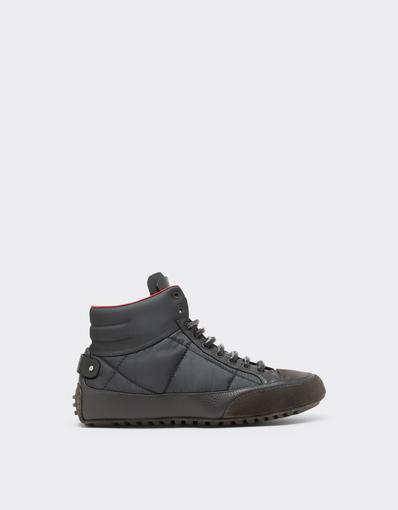 Quilted Leather and Suede Trainers