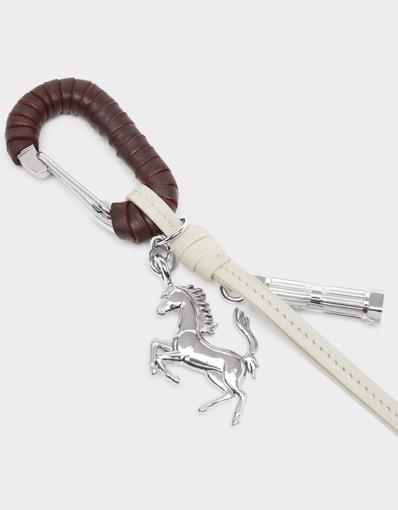 Leather Keyring with Prancing Horse