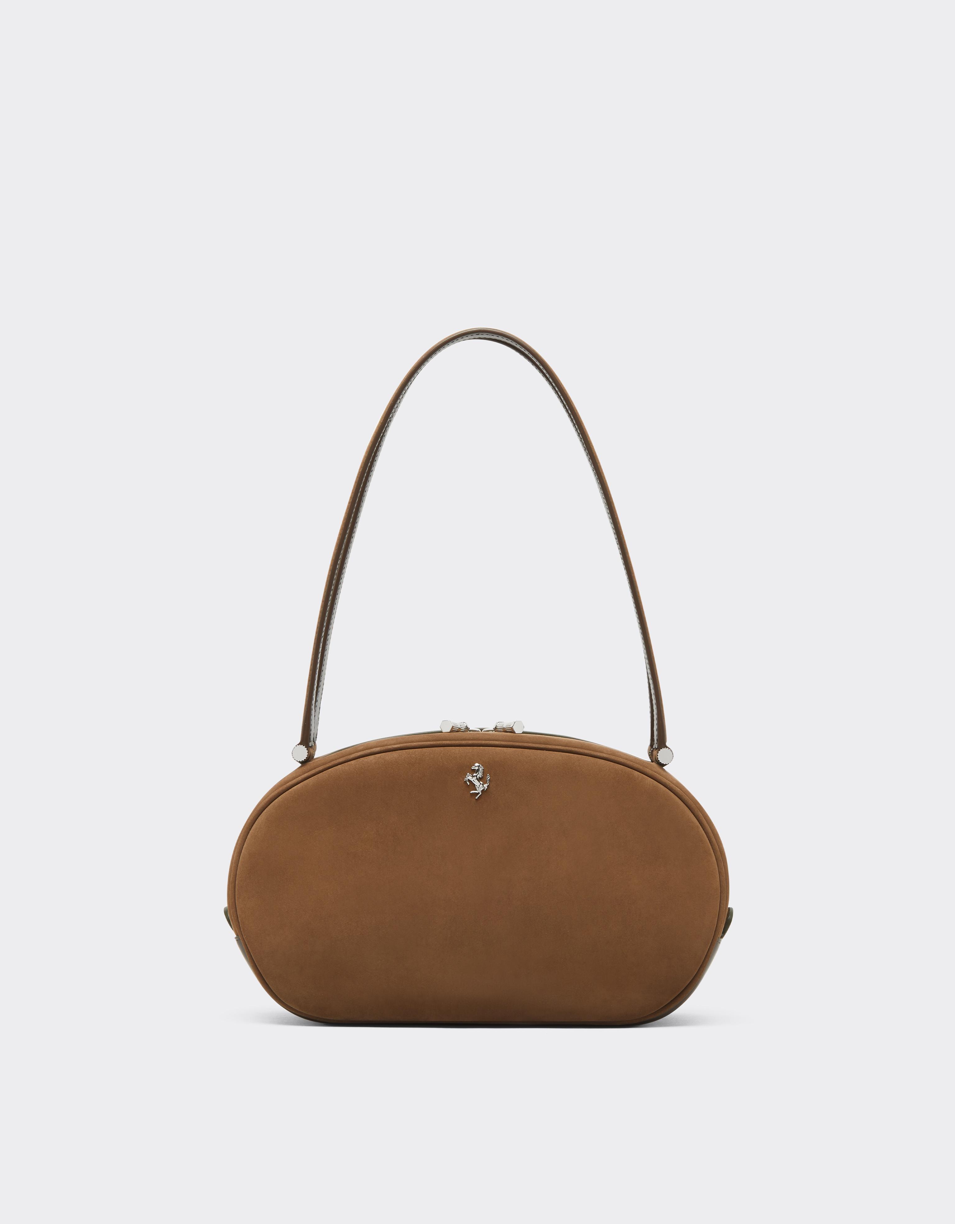 Ferrari Dino Soft Tote In Waxed Leather In Brown