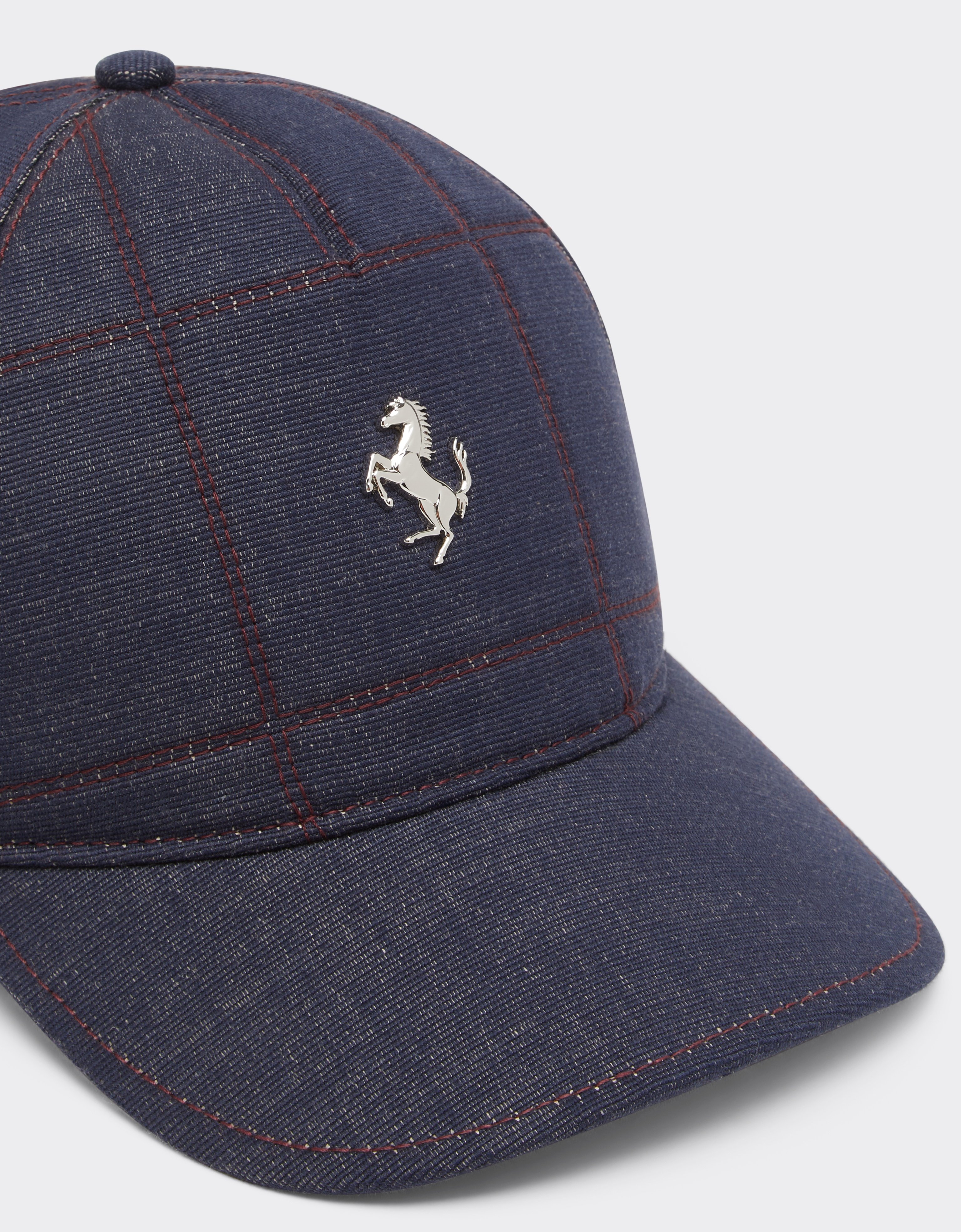 Denim Baseball Cap with 7x7 Check