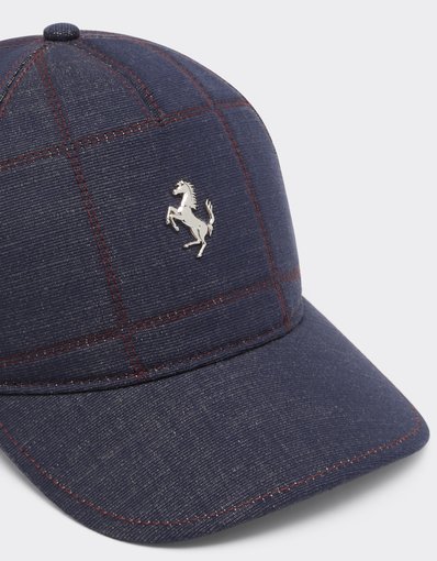 Denim Baseball Cap with 7x7 Check